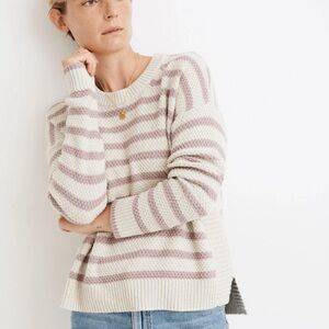 Madewell Striped Women's Sweater - Cream and Mauve